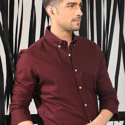 RARE RABBIT Men Auxfo Slim Fit Button Down Collar Cotton Shirt-image-80