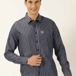 Provogue Original Slim Fit Vertical Striped Pure Cotton Casual Shirt-image-74