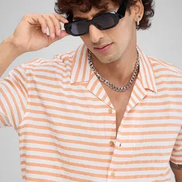VASTRADO Men Classic Horizontal Stripes Opaque Striped Casual Shirt-image-17