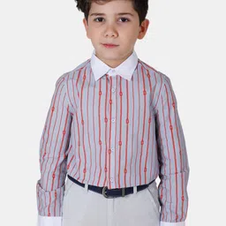 One Friday Boys Blue Comfort Striped Casual Shirt-image-59