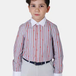 One Friday Boys Blue Comfort Striped Casual Shirt-image-60