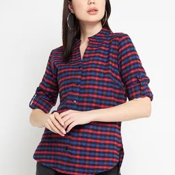 Ruhaans Women Classic Horizontal StripesCotton Brushed Casual Shirt-image-60