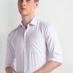 Arrow Slim Fit Self Design Cotton Opaque Autopress Formal Shirt-image-38