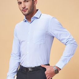 Peregrine by Pantaloons Micro Checked Slim Fit Cotton Formal Shirt-image-71