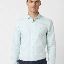 Peter England Slim Fit Striped Formal Shirt-image-46