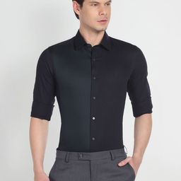 Arrow New York Slim Fit Striped Twill Pure Cotton Formal Shirt-image-89