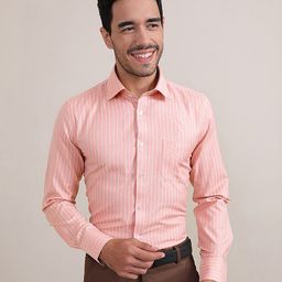 MUTAQINOTI Comfort Opaque Striped Cotton Formal Shirt-picture-48