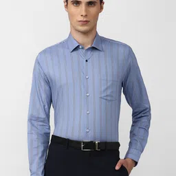 Van Heusen Men Blue Slim Fit Striped Formal Shirt-picture-37