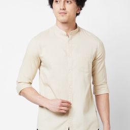 SPYKAR Mandarin Collar Long Sleeves Cotton Casual Shirt-image-76