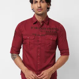 SPYKAR Typography Printed Cotton Casual Shirt-image-38
