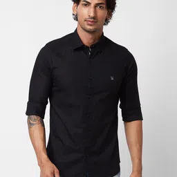 SPYKAR Cotton Spread Collar Opaque Casual Shirt-image-32