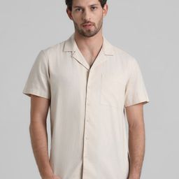 Jack & Jones Notch Lapel Collar Pure Cotton Casual Shirt-image-60