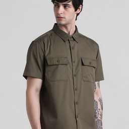 Jack & Jones Slim Fit Spread Pure Cotton Casual Shirt-image-96