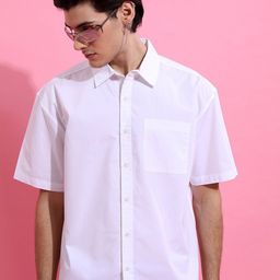 HIGHLANDER Men Solid Oversized Drop Shoulder Casual Shirt-image-25