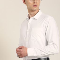 INVICTUS Men White Solid Cutaway Collar Slim Fit Formal Shirt-image-14