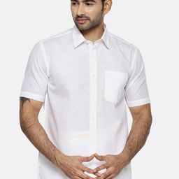 Ramraj Spread Collar Pure Cotton Casual Shirt-image-84