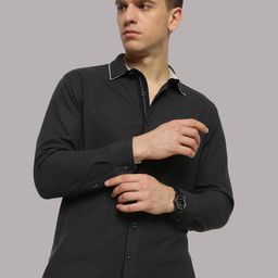 STELLERS Contrast Collar Classic Opaque Casual Shirt-image-81