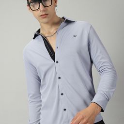 STELLERS Contrast Collar Classic Opaque Casual Shirt-image-45