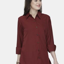 Aarsha Classic Spread Collar Crepe Casual Shirt-52