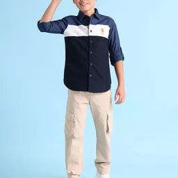 U.S. Polo Assn. Kids Boys Classic Colourblocked Opaque Cotton Casual Shirt-picture-14