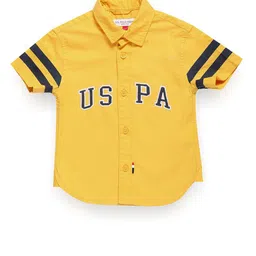 U.S. Polo Assn. Kids Boys Classic Brand Logo Pure Cotton Printed Casual Shirt-picture-9