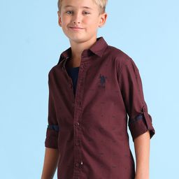 U.S. Polo Assn. Kids Boys Classic Spread Collar Long Sleeves Regular Fit Casual Shirt-image-47