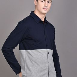Campus Sutra Navy Blue Classic Spread Collar Casual Cotton Shirt-image-17