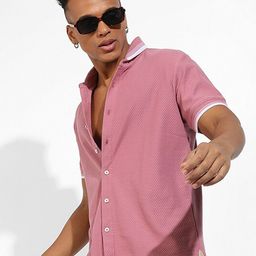 Campus Sutra Classic Honeycomb Knit Cotton Casual Shirt-image-13