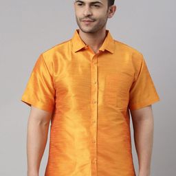 VASTRAMAY Premium Spread Collar Silk Shirt-image-39