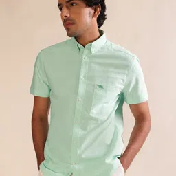 Andamen Premium Men Solid Patch Pocket Opaque Casual Shirt-image-5