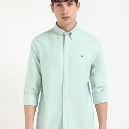 Tommy Hilfiger Men Button-Down Collar Solid Cotton Casual Shirt-picture-45