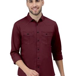 KHUSHI CREATION Spread Collar Cotton Original Casual Shirt-image-3