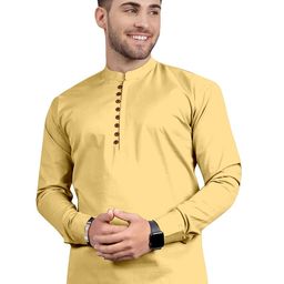 KHUSHI CREATION Mandarin Collar Long Sleeves Original Slim Fit Cotton Casual Shirt-image-61