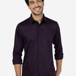 JADE BLUE Slim Fit Spread Collar Casual Pure Cotton Shirt-image-92