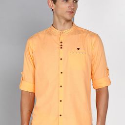 Kuons Avenue Men Peach-Coloured Smart Slim Fit Opaque Casual Shirt-image-66