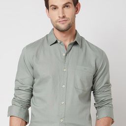 Mufti Slim Fit Opaque Cotton Casual Shirt-image-65