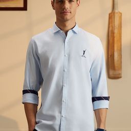 Peter England Casuals Slim Fit Opaque Pure Cotton Cricket Inspired Casual Shirt-picture-21