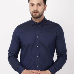 Blackberrys Men Blue India Slim Fit Opaque Formal Shirt-image-47