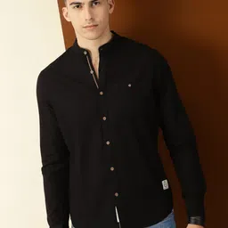 Thomas Scott Classic Slim Fit Mandarin Collar Cotton Casual Shirt-image-10