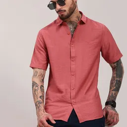 SHOWOFF Men Comfort Spread Collar Solid Cotton Casual Shirt-picture-48
