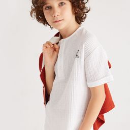 Koton Boys Self Design Cotton Shirt-image-54