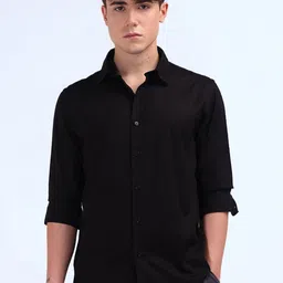 Flying Machine Men Spread Collar Micro Checked Cotton Casual Shirt-image-25