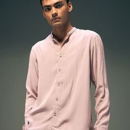 Flying Machine Men Mandarin Collar Textured Casual Shirt-image-90