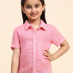 Maaesa Girls Relaxed Fit Cotton Collar Shirt-image-66