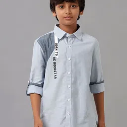 UNDER FOURTEEN ONLY Boys Opaque Cotton Casual Shirt-image-91