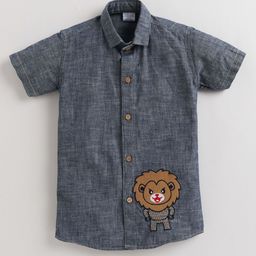 Polka Tots Boys Spread Collar Short Sleeves Opaque Cotton Casual Shirt-image-88