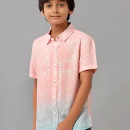 UNDER FOURTEEN ONLY Boys Abstract Printed Ombre Cotton Casual Shirt-image-21