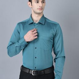CANOE Spread Collar Smart Opaque Formal Shirt-image-92