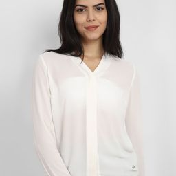 Allen Solly Woman Collarless Semi Sheer Formal Shirt-picture-6