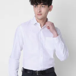 J Hampstead Classic Opaque Self Design Formal Shirt-image-2